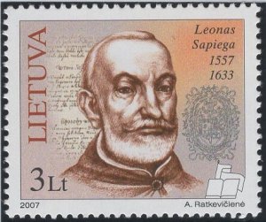 Lithuania 2007 MNH Sc 832 3 l Leonas Sapiega, state chancellor Grand Duchy