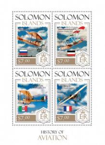 SOLOMON ISLANDS 2014 SHEET HISTORY OF AVIATION AIRPLANES PLANES slm14208a