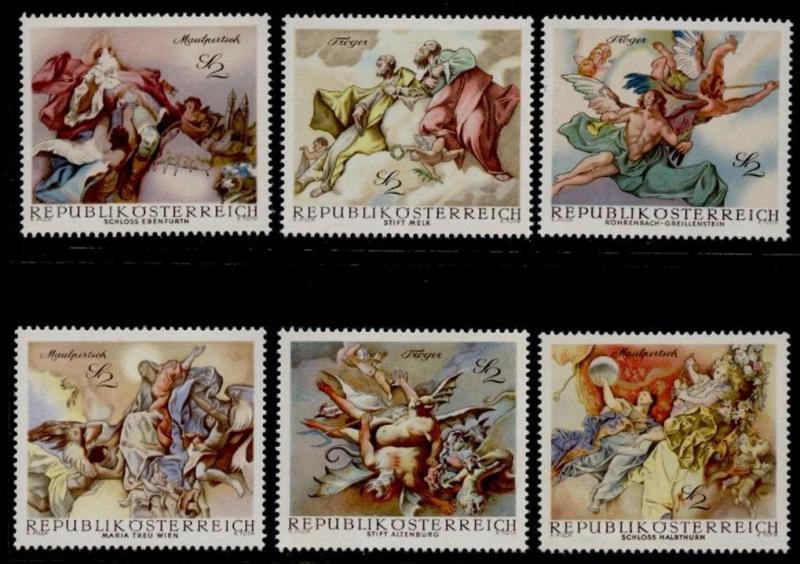 Austria 824-9 MNH Angels, Baroque Frescoes