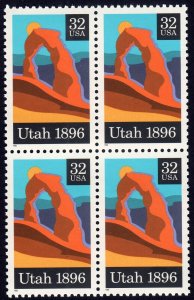 Scott #3024 Utah Block of 4 Stamps - MNH