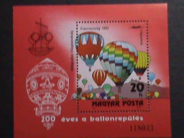 HUNGARY-1983 200TH ANNIVERSARY-HOT BALLONS MNH S/S SHEET.-VERY FINE