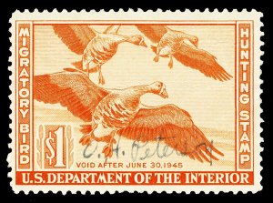 Scott RW11 1944 $1.00 Federal Duck Stamp Used F-VF Cat $35