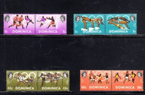 DOMINICA #233-236 1968 19TH OLYMPIC GAMES PAIRS MINT VF NH O.G