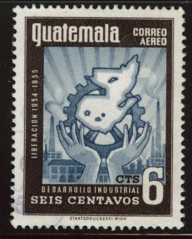 Guatemala  Scott C213 used 1956 airmail stamp 