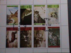 ​DHUFAR- WORLD FAMOUS WILD ANIMALS CTO- SHEET VERY FINE WITH FIRST DAY CANCEL