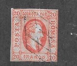 Romania #25 20f  imperf  (U) type ll CV $40.00