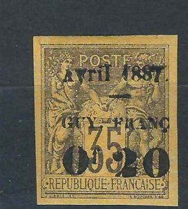 French Guiana 6 YT 4 MH VF 1887 SCV $375.00