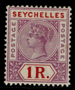 SEYCHELLES QV SG34, 1r bright mauve & deep red, M MINT. Cat £18.