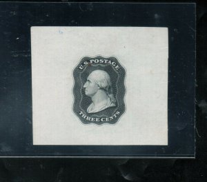 USA #11-E12a Extra Fine Washington Essay In Black On India Removed From Card