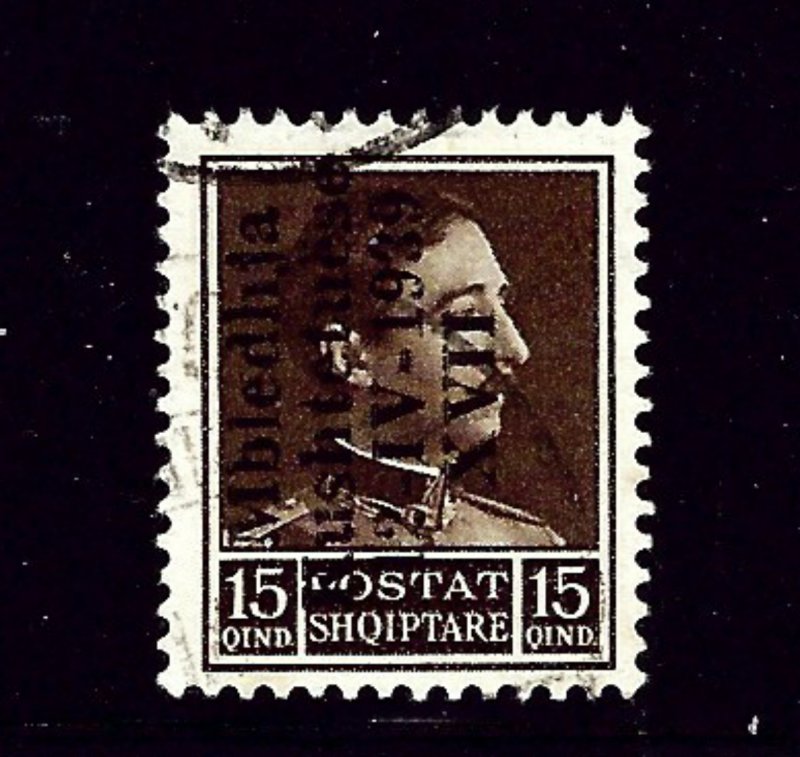 Albania 303  Used 1939 overprint   (P75)