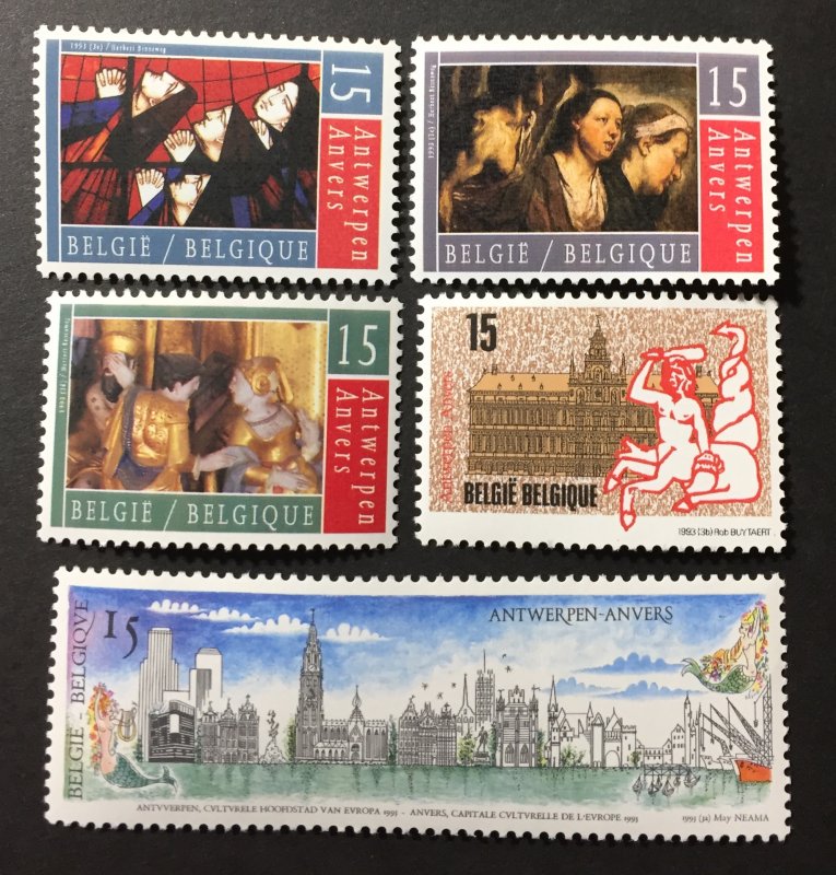 Belgium 1993 #1477-81, MNH, CV $5