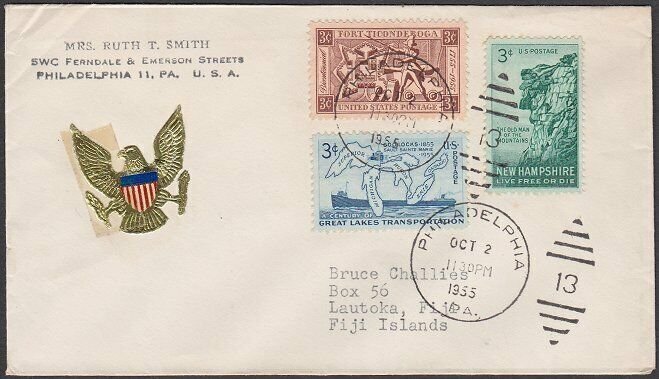 USA 1955 cover with nice franking to LAUTOKA, FIJI.........................L936