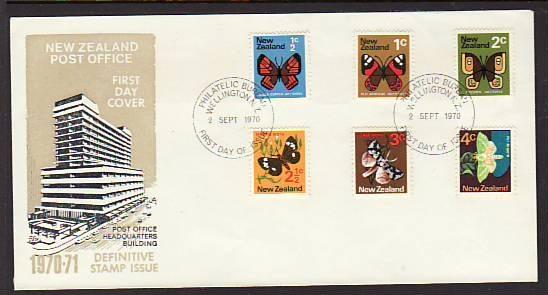 New Zealand 438-443 Butterflies 1970 U/A FDC 