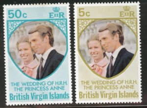 British Virgin Islands  Scott 260-261 1973 Wedding set MH*