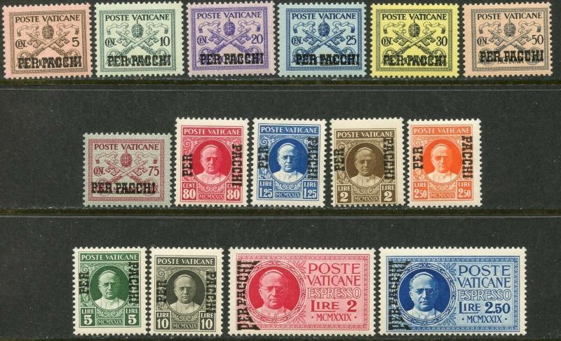 VATICAN Sc#Q1-Q15 1931 Parcel Post Complete Set OG Mint NH