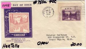 #750a, FDC, HERTELLE, CV=$20.00, (2012)