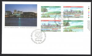 Canada Sc# 1404-1405 FDC inscription block 1992 03.25 Canada 92
