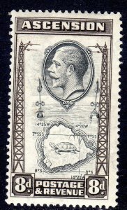  Ascension Island - 1934 -   sg27 - 8d value    - Lightly Hinged   