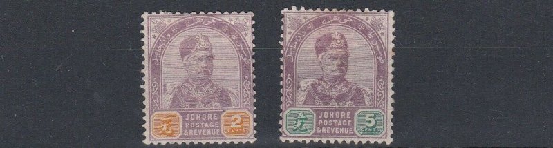 JOHORE    1891    S G 22 + 25   VALUES TO 5C    MH  