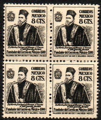 MEXICO 812, 8c 1934 Definitive Issue Blk of 4 Unused (300)