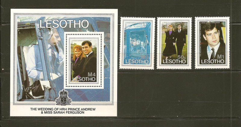 Lesotho 545-548 Royal Wedding 1986 Andrew & Sarah Set of 4 MNH