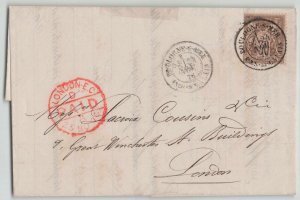 France 1876 30c brown Type Sage Single Franking Cover Boulogne to London UK