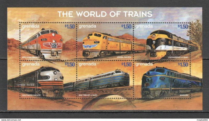 Grenada Transport The World Of Trains 1Kb ** Stamps Pk333