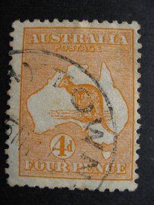 Australia kangaroo 4p orange Sc 6 used