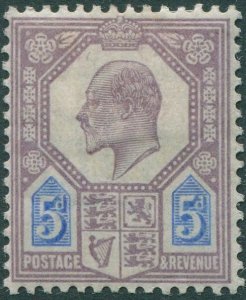 Great Britain 1911 SG294 5d purple and blue KEVII MLH