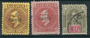 Sarawak 32-33, 69(used) SG 32-33, MNG, 60 Used F/VF 1899-1918 SCV $25.2525