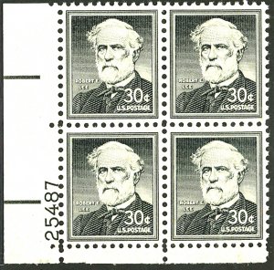 U.S. #1049a MINT PL# BLOCK OF 4 OG NH