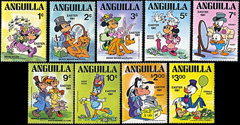 Anguilla 434-442, MNH, Disney Easter 1981