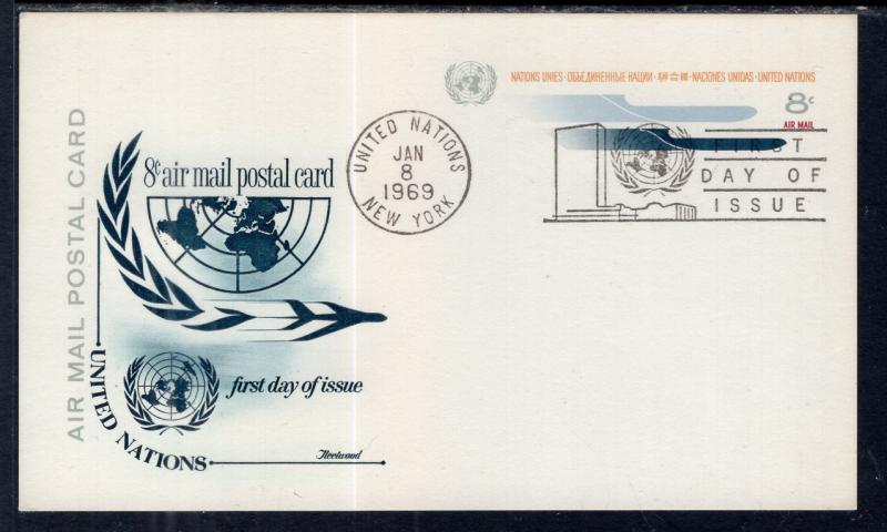 UN New York UXC7 Postal Card Fleetwood U/A FDC