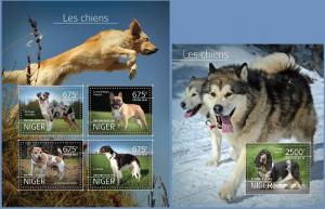 NIGER 2014 2 SHEETS nig14514ab DOGS CHIENS