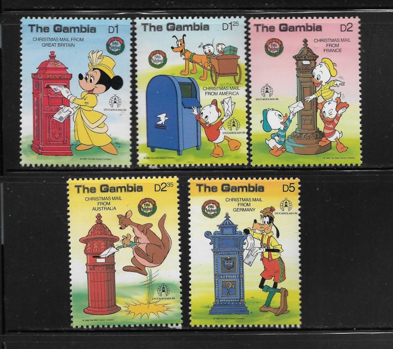 GAMBIA ,644-648, MNH, CHRISTMAS MAIL FROM AUSTRALIA