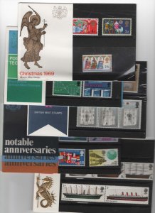 GB 1969 Ships, Anniversaries, Investiture, PO Tech, Christmas pres packs