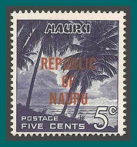 Nauru 1968 Independence, Palm Trees, 5c MNH 76,SG84