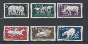 German Democratic Republic 1956 Berlin Zoo Scott # 317 - 322 MH