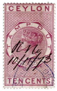 (I.B) Ceylon Revenue : Stamp Duty 10c