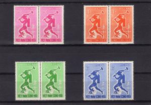 Viet Nam  1962 SC#185-88 Man Fighting Mosquito Set (4) in Pairs  MNH VF