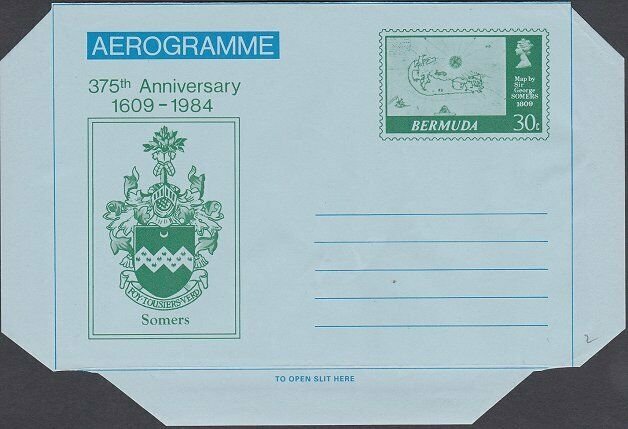 BERMUDA 1984 275th Anniv 30c aerogramme unused..............................K244