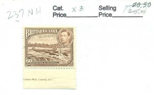 BRITISH GUIANA #237, Mint Never Hinged, Scott $25.00
