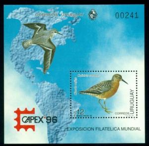 Uruguay Scott #1615 Mi Bl 73 MNH Birds Fauna CV$11+