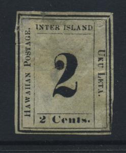  Hawaii Scott #18 Numeral Issue Unused  Stamp  (Stock #H18-2)