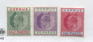 Cyprus KEVII 1903 1/2 to 1 piastre mint o.g. hinged