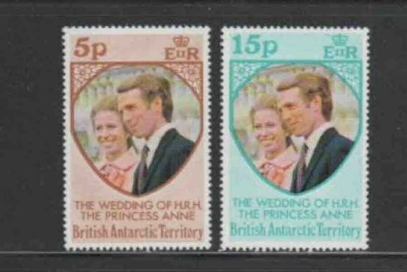 BRITISH ANTARCTIC TERRITORY #60-61 WEDDING OF PRINCESS ANNE MINT VF NH O.G