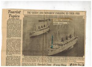 1933 USA Cover Maiden Voyage QTEV Queen Bermuda of  Ship to Canada w/clipping