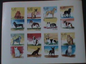 OMAN-WORLD FAMOUS CATS & DOGS .-MNH-IMPERF-SHEET VF-EST.VALUE $14 RARE