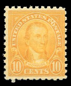 United States, 1910-30 #591 Cat$85, 1925 10c orange, never hinged