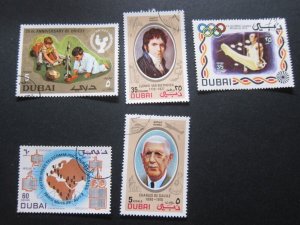 Dubai 1971 Sc 146,153,155,156,C42 CTO MNH